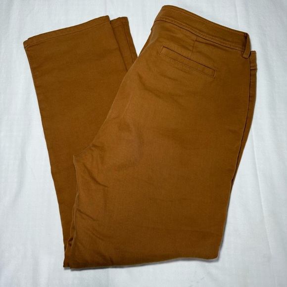 Eileen Fisher Organic Cotton Cozy Stretch Dark Clay Slim Pants Size 12P Casual - Picture 9 of 9
